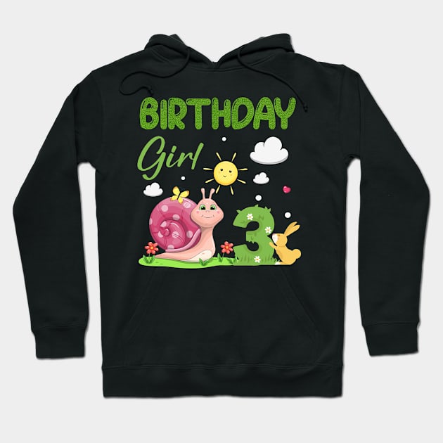 Cute Animals 3rd Birthday Girl Hoodie by Kesehatan Ibu Dan Anak